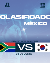 FIFA 2026 South Africa VS Republica Korea- ESTADIO BBVA BANCOMER- 24 JUNIO