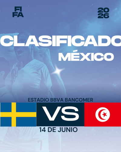 FIFA 2026 Sweden VS Tunisia- ESTADIO BBVA BANCOMER- 14 JUNIO